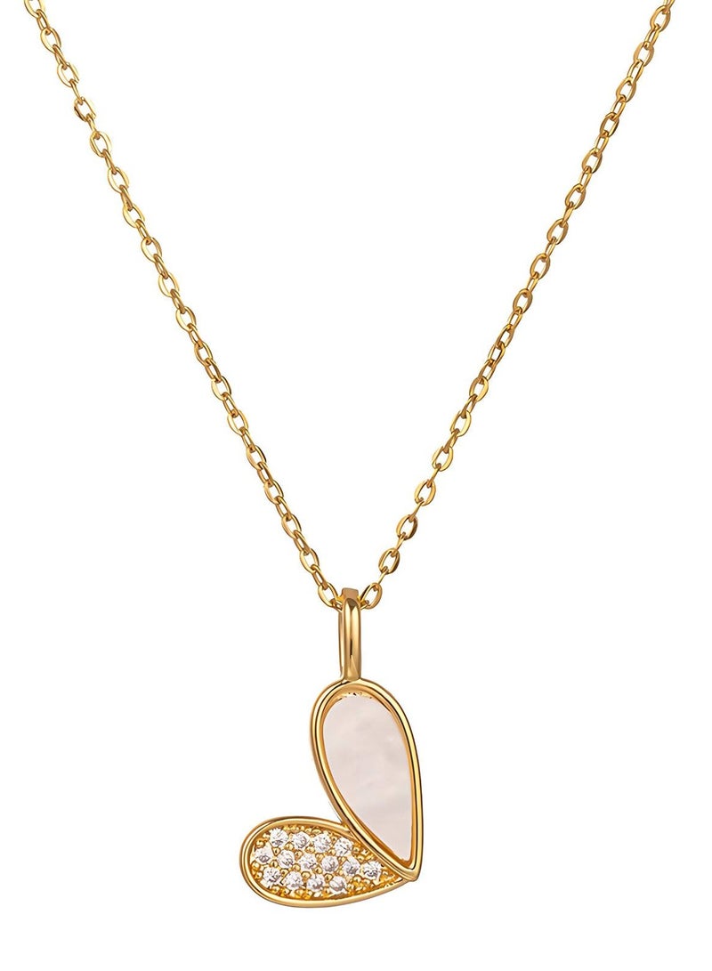 KAAF CREATIONS KaafCreation 18K gold plated Stainless steel Heart necklace for women and girls, size 40+5 cm Intensity,waterproof,hypoallergenic, long lasting and does not tarnish - Image 2