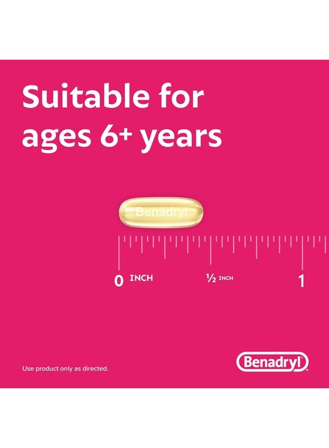 Benadryl دواء مضاد الهيستامين لعلاج الحساسية وأعراض البرد، جيل سائل خالي من الأصباغ مع 25 ملغ من ديفينهيدرامين HCl لأعراض مثل، سيلان الأنف، العطس والمزيد، 48 حبة - Image 5
