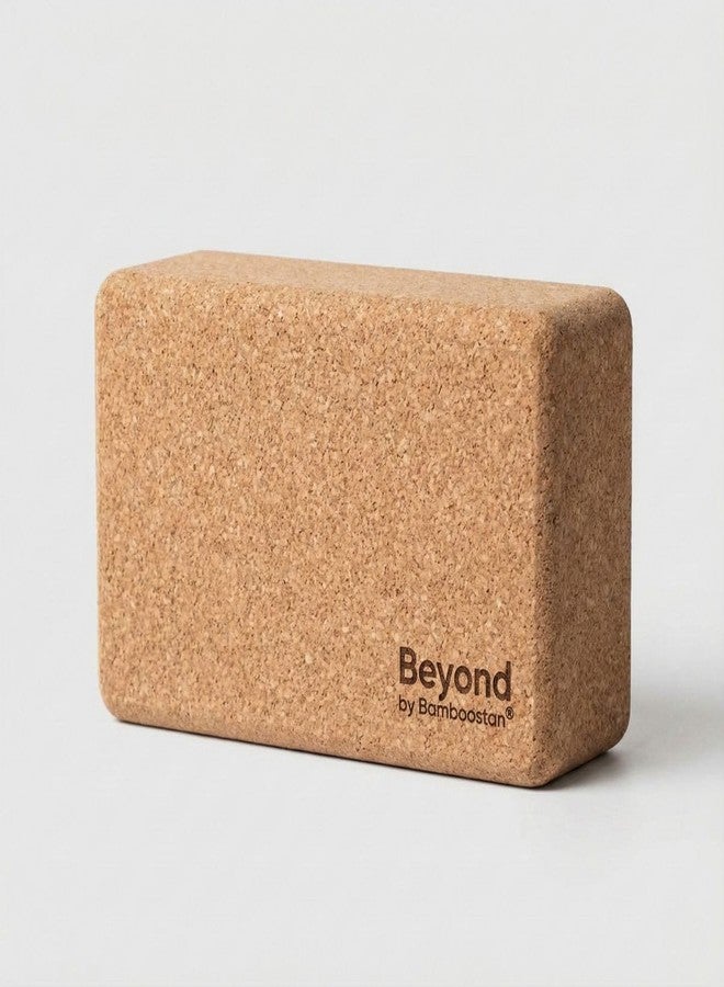 Bamboostan Cork Yoga Brick, Natural Cork, Rectangular Block, 23x13x8 cm - Image 1