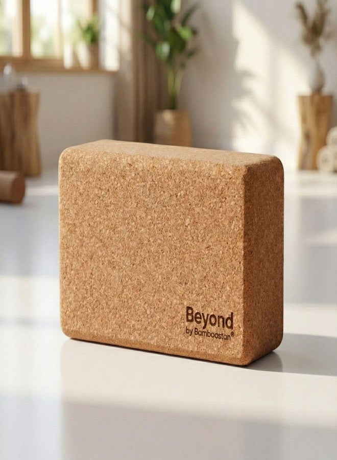 Bamboostan Cork Yoga Brick, Natural Cork, Rectangular Block, 23x13x8 cm - Image 2