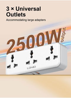 LDNIO 3 Power Socket Extension with Type C PD Port and USB QC3.0 fast charging Port Rotatable power strip  - Image 5