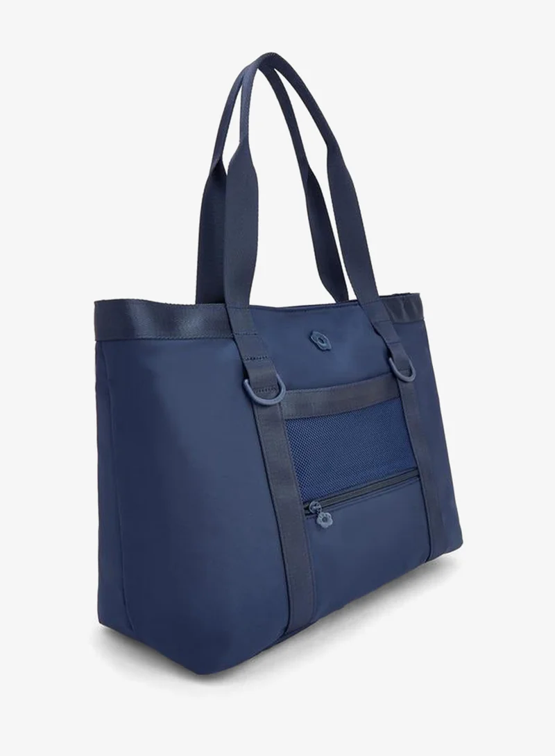 Missy NAVY Solid School Tote Bag With Zip Closure - 34x14x26 CM for Women | Best Price UAE