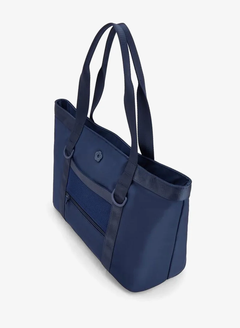 Missy NAVY Solid School Tote Bag With Zip Closure - 34x14x26 CM for Women | Best Price UAE