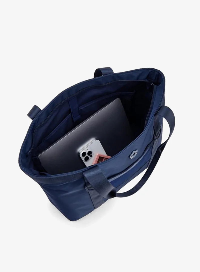 Missy NAVY Solid School Tote Bag With Zip Closure - 34x14x26 CM for Women | Best Price UAE