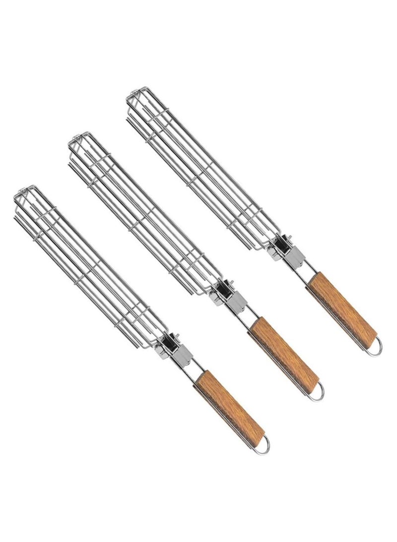 Soofam سلة شواء قابلة للطي مع مقبض - تصميم بسعة كبيرة للشواء في الهواء الطلق - مقبض مقاوم للحرارة - طهي متعدد الاستخدامات - ملحقات شواء من الفولاذ المقاوم للصدأ - Image 1