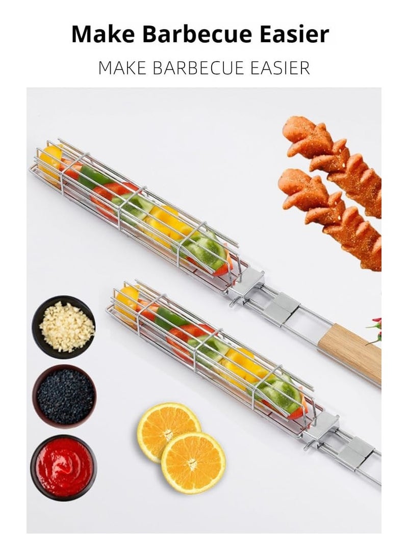 Soofam سلة شواء قابلة للطي مع مقبض - تصميم بسعة كبيرة للشواء في الهواء الطلق - مقبض مقاوم للحرارة - طهي متعدد الاستخدامات - ملحقات شواء من الفولاذ المقاوم للصدأ - Image 3