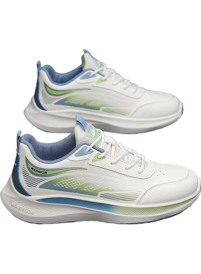 Pull Back Warrior Sports Shoes For Men, Lightweight Running Shoes, Breathable Men'S Shoes, G497C, White/Green (Leather Surface), Size 42 - Image 3