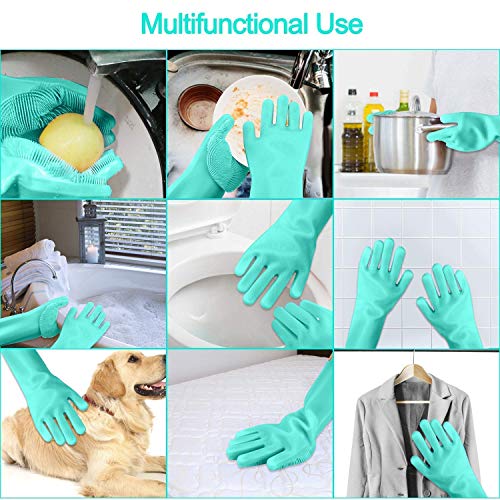 LEOPAX Heavy Duty Silicone Cleaning Hand Gloves, Non-Slip, Dishwashing & Pet Grooming, Magic Latex Gloves for Household Cleaning Great for Protecting Hands in Dishwashing (Multicolor, pack of 1 Pair) - Image 3