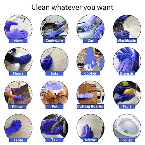 LEOPAX Heavy Duty Silicone Cleaning Hand Gloves, Non-Slip, Dishwashing & Pet Grooming, Magic Latex Gloves for Household Cleaning Great for Protecting Hands in Dishwashing (Multicolor, pack of 1 Pair) - Image 5