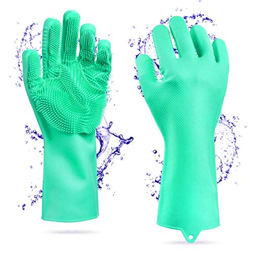 LEOPAX Heavy Duty Silicone Cleaning Hand Gloves, Non-Slip, Dishwashing & Pet Grooming, Magic Latex Gloves for Household Cleaning Great for Protecting Hands in Dishwashing (Multicolor, pack of 1 Pair) - Image 1