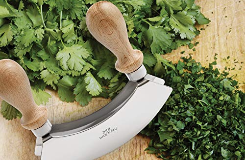 Fante's Fantes Double Mezzaluna Vegetable Chopper Rocking Knife, 5.5-Inch Stainless Steel Blade with Beechwood Handles, The Italian Market Original since 1906,Brown - Image 3