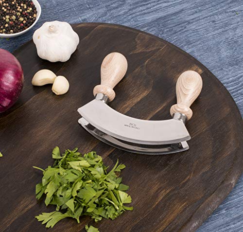 Fante's Fantes Double Mezzaluna Vegetable Chopper Rocking Knife, 5.5-Inch Stainless Steel Blade with Beechwood Handles, The Italian Market Original since 1906,Brown - Image 4