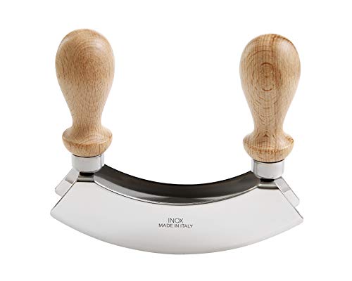 Fante's Fantes Double Mezzaluna Vegetable Chopper Rocking Knife, 5.5-Inch Stainless Steel Blade with Beechwood Handles, The Italian Market Original since 1906,Brown - Image 2