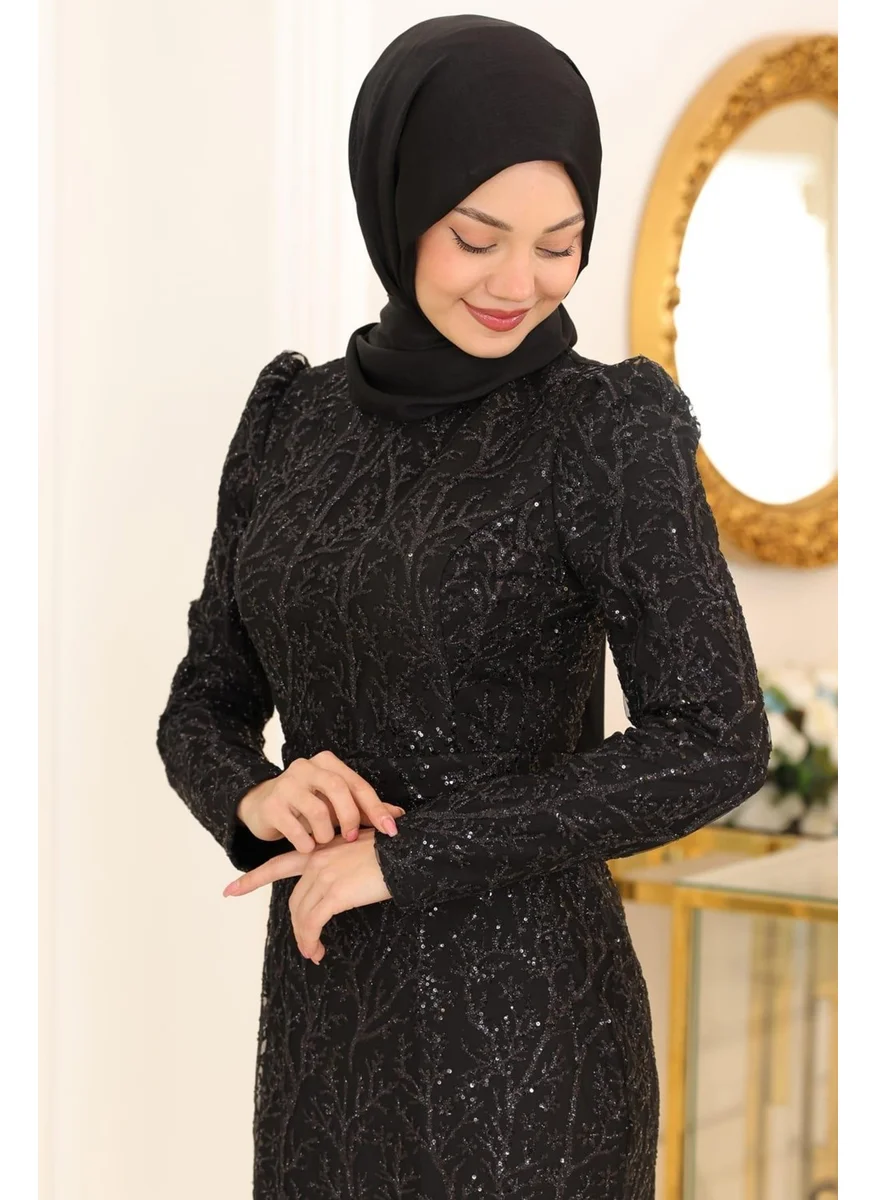 Esilanur Tuana Hijab Evening Dress Black