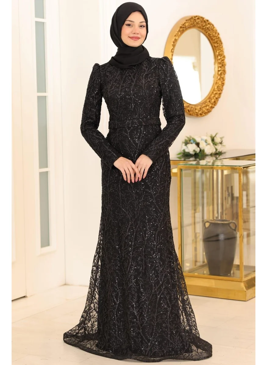 Esilanur Tuana Hijab Evening Dress Black