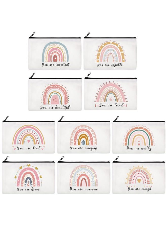 Reginary 20 Pieces Cosmetic Bag for Women, Roomy Makeup Bags with Zipper Toiletry Bag Pouch Travel Packing Accessory Organizer Gifts, 7 x 4.3 Inches(Rainbow) - Image 1