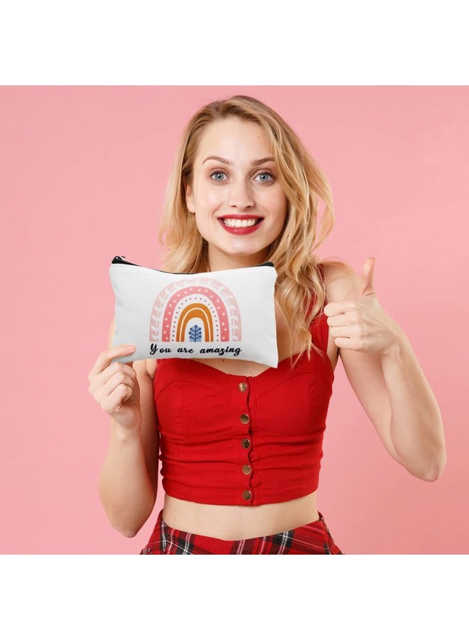 Reginary 20 Pieces Cosmetic Bag for Women, Roomy Makeup Bags with Zipper Toiletry Bag Pouch Travel Packing Accessory Organizer Gifts, 7 x 4.3 Inches(Rainbow) - Image 4