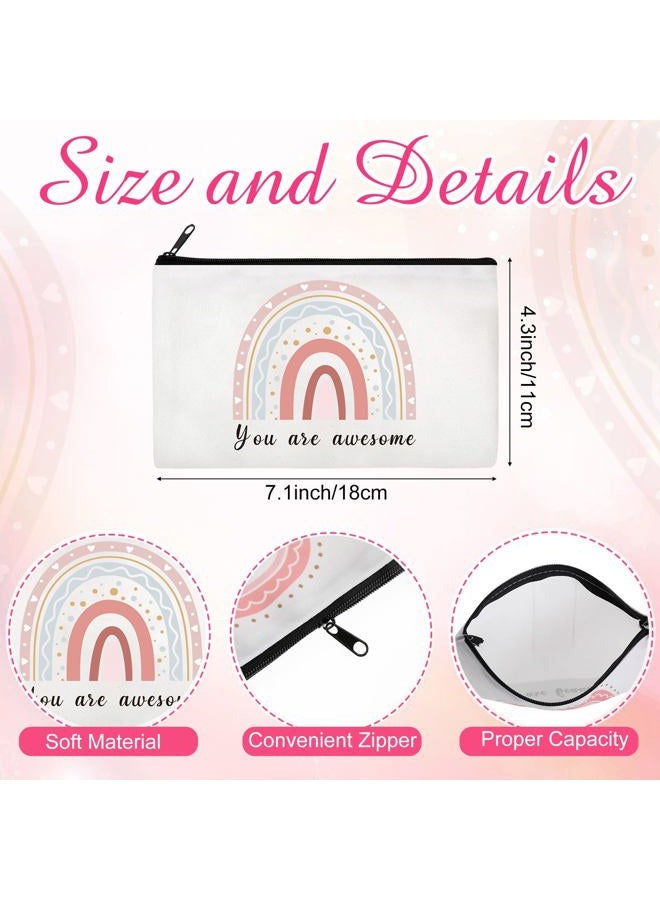 Reginary 20 Pieces Cosmetic Bag for Women, Roomy Makeup Bags with Zipper Toiletry Bag Pouch Travel Packing Accessory Organizer Gifts, 7 x 4.3 Inches(Rainbow) - Image 2