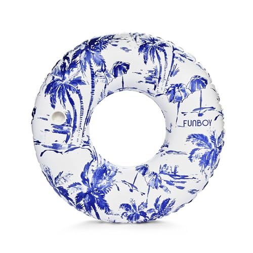 FUNBOY Giant Toile Inflatable Pool Float with Cup Holder 48 Pool Float for AdultsInner Tube Swimming Pool Toys Swim Rings Swimming Pool Accessories Pool Lounger Float for Pool Party Summer - Image 1