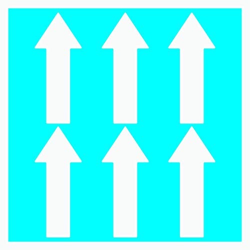 LiteMark Large Arrow Stickers 651 Durable Gloss Finish White Arrow Decal - Floors, Walls, Signs, (Pack of 6 Arrows) - Image 1