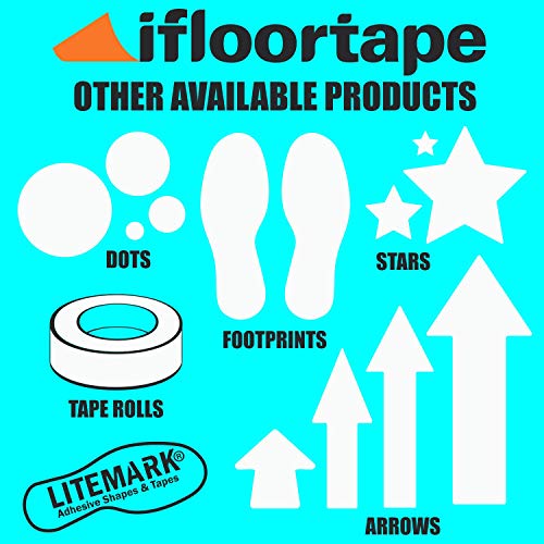 LiteMark Large Arrow Stickers 651 Durable Gloss Finish White Arrow Decal - Floors, Walls, Signs, (Pack of 6 Arrows) - Image 5
