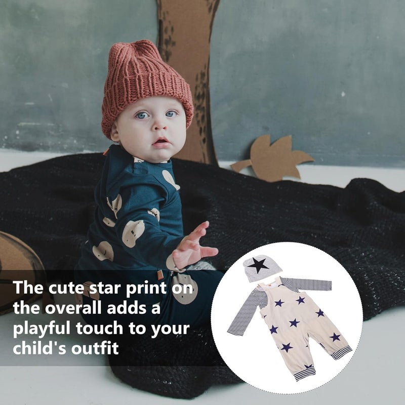 Boy Clothing Set Suspender Trousers Long Sleeve T-shirt and Hat 3pcs Fall Outfit Boy Spring Clothes Size 80 - Image 2
