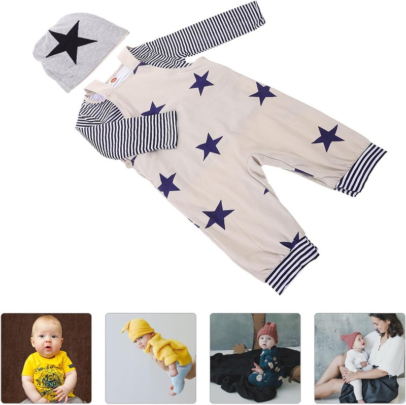 Boy Clothing Set Suspender Trousers Long Sleeve T-shirt and Hat 3pcs Fall Outfit Boy Spring Clothes Size 80 - Image 5