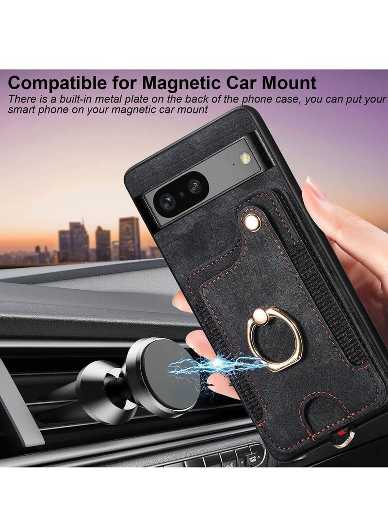 Y&D - Pixel 7a Case with Card Holder Wallet, Ring Stand, RFID-Blocking, Wrist Strap, Camera Protector - Premium Leather Flip Cover for Google 7A 2023 - Image 1