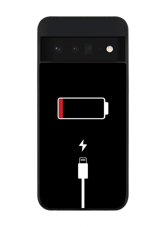 Stylizedd جراب أسود متين بحافة لهاتف Google Pixel 6 Pro 5G جراب نحيف ناعم بحواف مطاطية مرنة ومضاد للسقوط من مادة TPU Gel غطاء رفيع - بطارية فارغة - Image 1