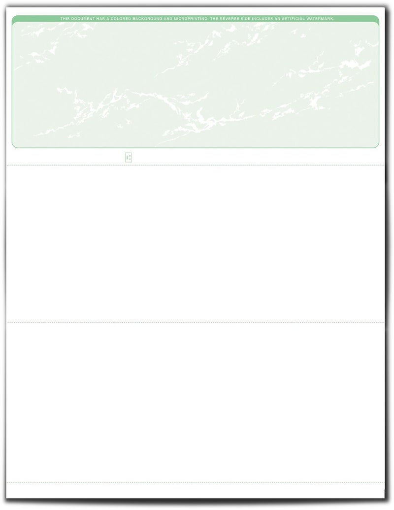 VersaCheck ValueChex - 55 Blank Business Voucher Checks - Light Green Prestige - 55 Sheets Form #1000 - Check on Top - Image 3