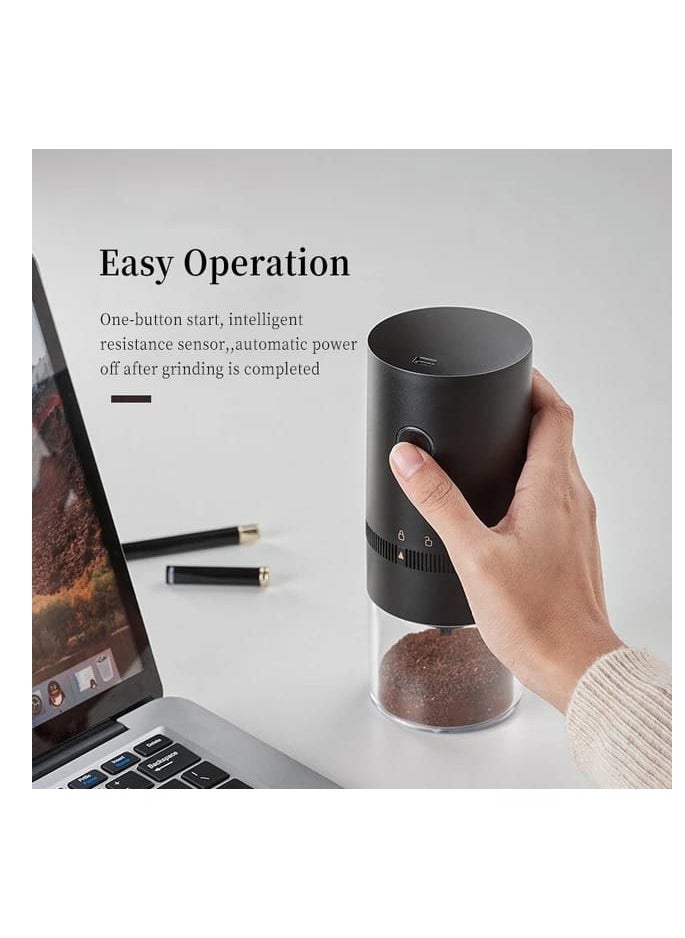 بريمو بلس - مطحنة قهوة كهربائية محمولة قابلة للشحن أسود USB C - Image 1