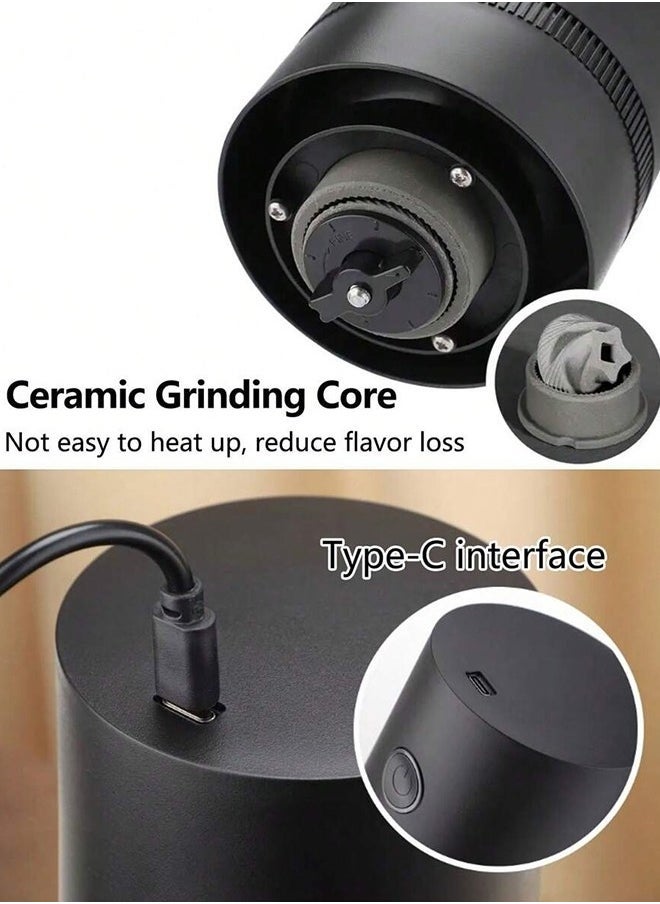 بريمو بلس - مطحنة قهوة كهربائية محمولة قابلة للشحن أسود USB C - Image 1