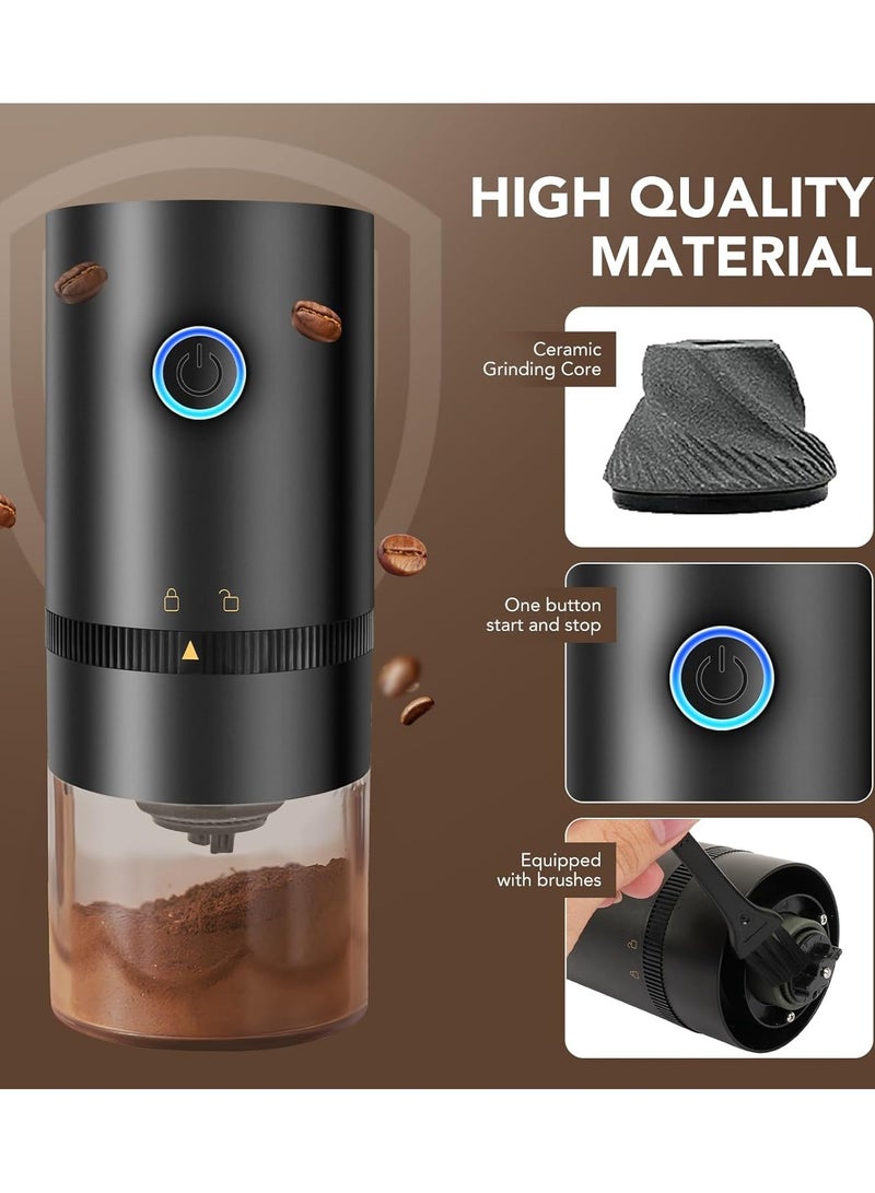 بريمو بلس مطحنة قهوة كهربائية محمولة قابلة للشحن أسود USB C - Image 4