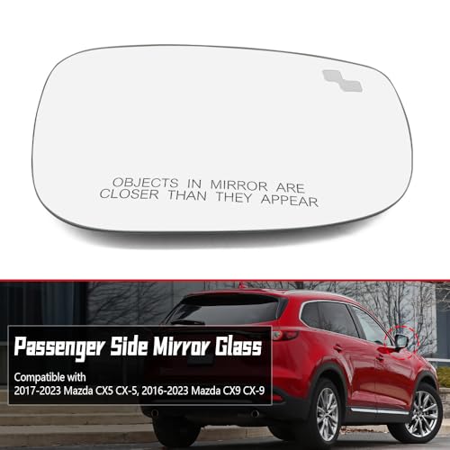 GOLACOD Right Passenger Side Mirror Glass Fit for Mazda CX5 CX-5 2017-2023, Mazda CX9 CX-9 2016-2023-Backboard Support, Electric Heating, Blind Spot Visibility - Image 2
