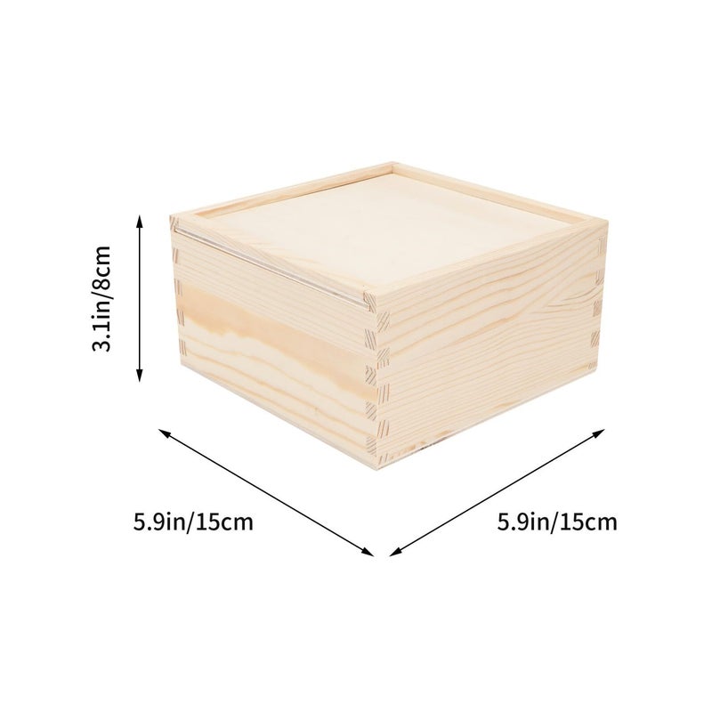 Wooden Candy Box 15x15x8cm Portable Wedding Favor Storage Container - Image 3