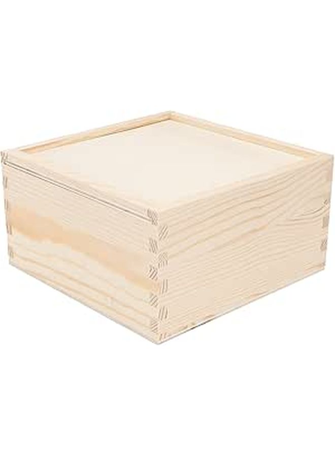 Wooden Candy Box 15x15x8cm Portable Wedding Favor Storage Container - Image 1