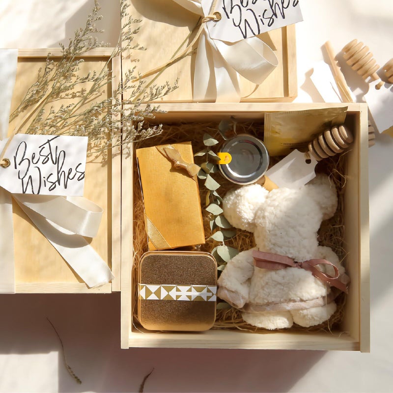 Wooden Candy Box 15x15x8cm Portable Wedding Favor Storage Container - Image 5