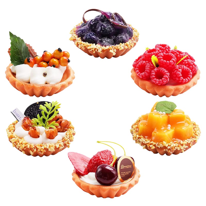 6pcs Fake Cake Models Bakery Shop Display Cake Models Compact Photography Props - Image 1