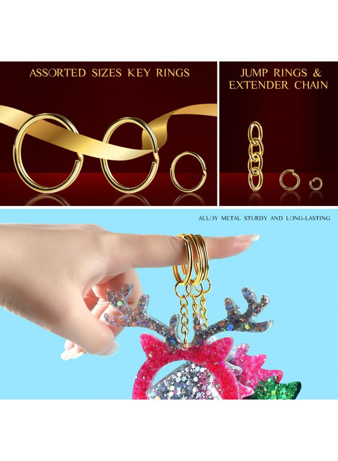 LEOBRO 265PCS Keychain Clip with Key Chain Rings, Key Chain Making Kit, Lobster Claw Clasps Key Chain Hook Keychain Kit Keychain Rings Bulk, Key Ring Clips Gold Keyrings for Crafts, Gold Keychains - Image 5