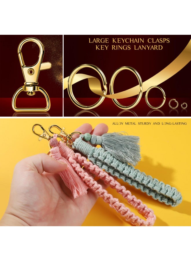 LEOBRO 265PCS Keychain Clip with Key Chain Rings, Key Chain Making Kit, Lobster Claw Clasps Key Chain Hook Keychain Kit Keychain Rings Bulk, Key Ring Clips Gold Keyrings for Crafts, Gold Keychains - Image 4