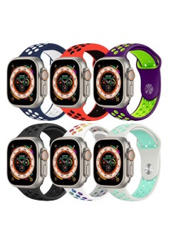 CATANES 6 Pack For Apple Watch 49mm 45mm 44mm 42mm Silicone Sport Band Nike Strap Compatible With iWatch Series Ultra/8/7/SE/6/5/4/3/2/1  - Image 2