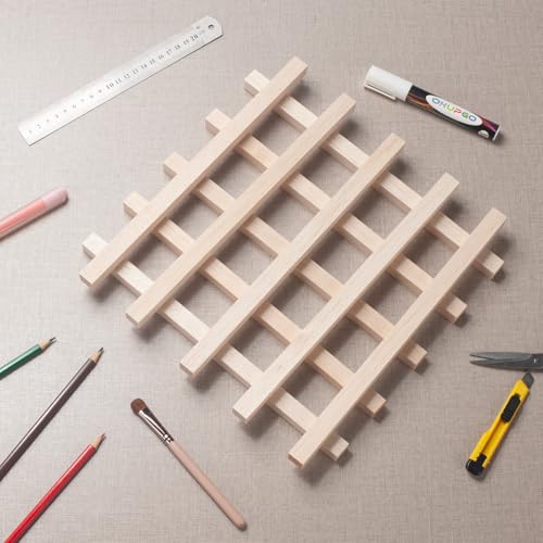 Coowayze Balsa Wood Sticks Balsa Wood Strips 5/8" x 12", 10 PCS Square Wooden Dowels for Crafts, Unfinished Wood Dowel Rods, Wooden Sticks for Crafting, Miniature Architectural Model Building Supplies - Image 2