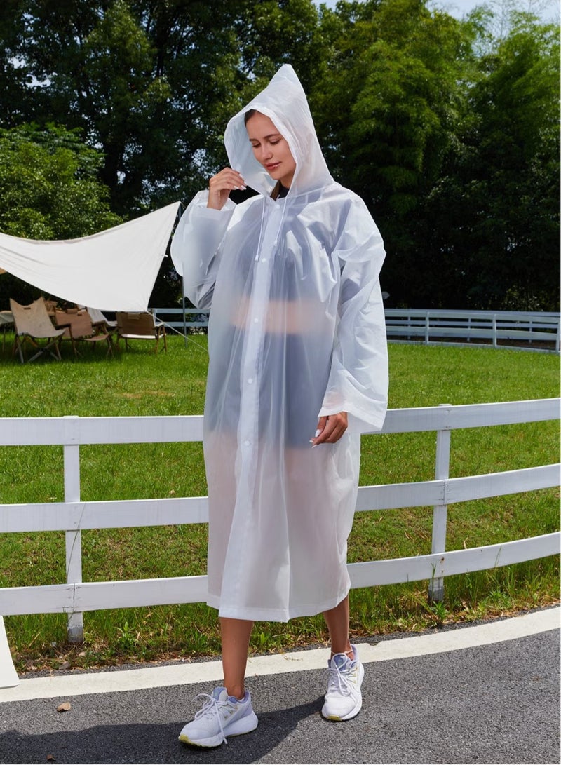 Loquat 2 PCS Unisex Sport Outdoor Travel Waterproof Hooded EVA Drawstring Regular Size Raincoat - Image 2