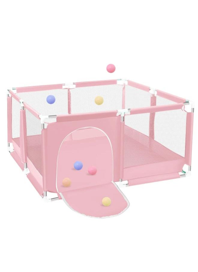 Generic Baby Playpen  for Babies and Toddlers Baby Fence Baby Play Yards for Indoor & Outdoor 127*127*66 (pink) with 100 ball CODE / 158  - Image 2