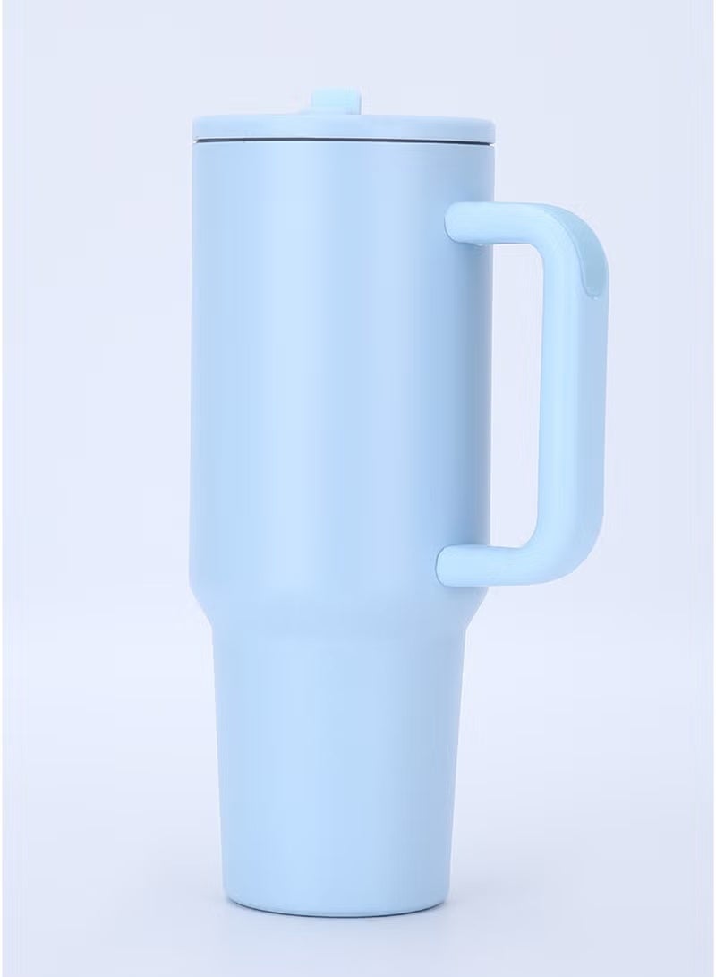 FACOM 1200ml (40oz)  Insulated Stainless Steel Tumbler with Handle and Lid – Reusable-Insulated Cup for Hot and Cold Drinks (Light Blue) - Image 1