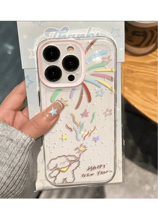 Happy New Year Cartoon Case for iPhone 16 Pro