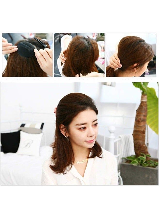vipolish 4 Pcs 2 Pairs Black Sponge Bump It Up Volume Hair Base Hair Pad Headwear Fluffy Hair Padding Insert Cushion Hairstyle Bum Maker Braid Hair Style Holder for Women Girls - Image 5