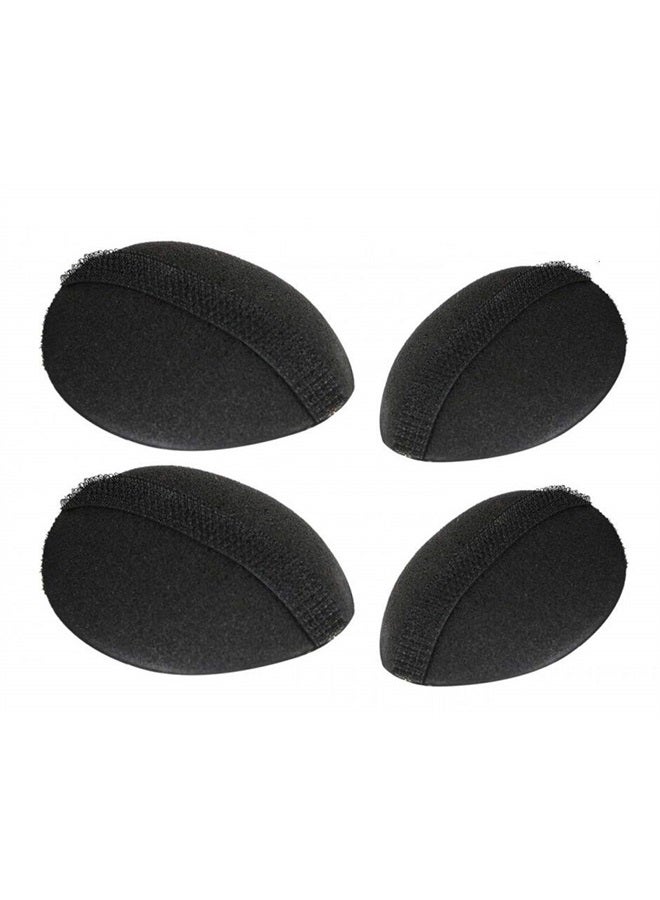 vipolish 4 Pcs 2 Pairs Black Sponge Bump It Up Volume Hair Base Hair Pad Headwear Fluffy Hair Padding Insert Cushion Hairstyle Bum Maker Braid Hair Style Holder for Women Girls - Image 4