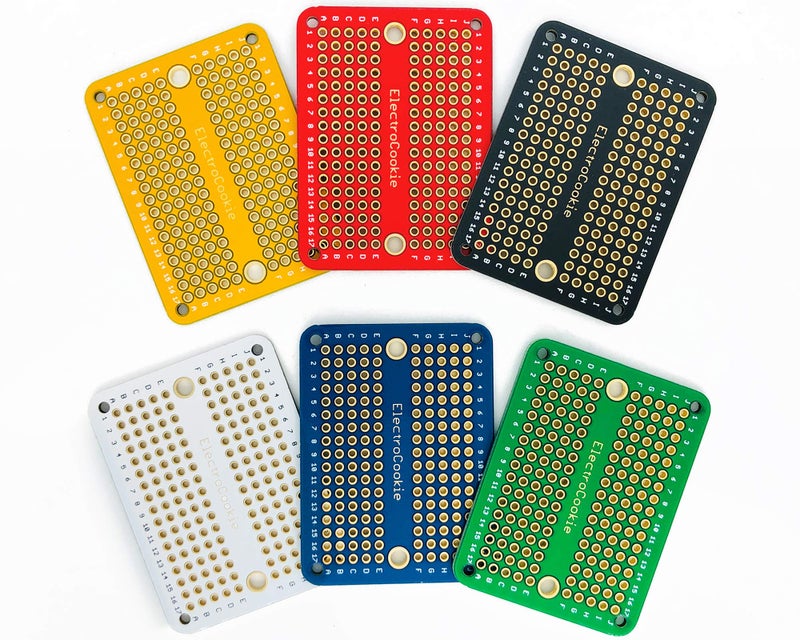 ElectroCookie Mini PCB Prototype Board Solderable Breadboard for DIY Electronics, Compatible for Mini Arduino Soldering Projects, Gold-Plated (6 Pack, Multicolor) - Image 4
