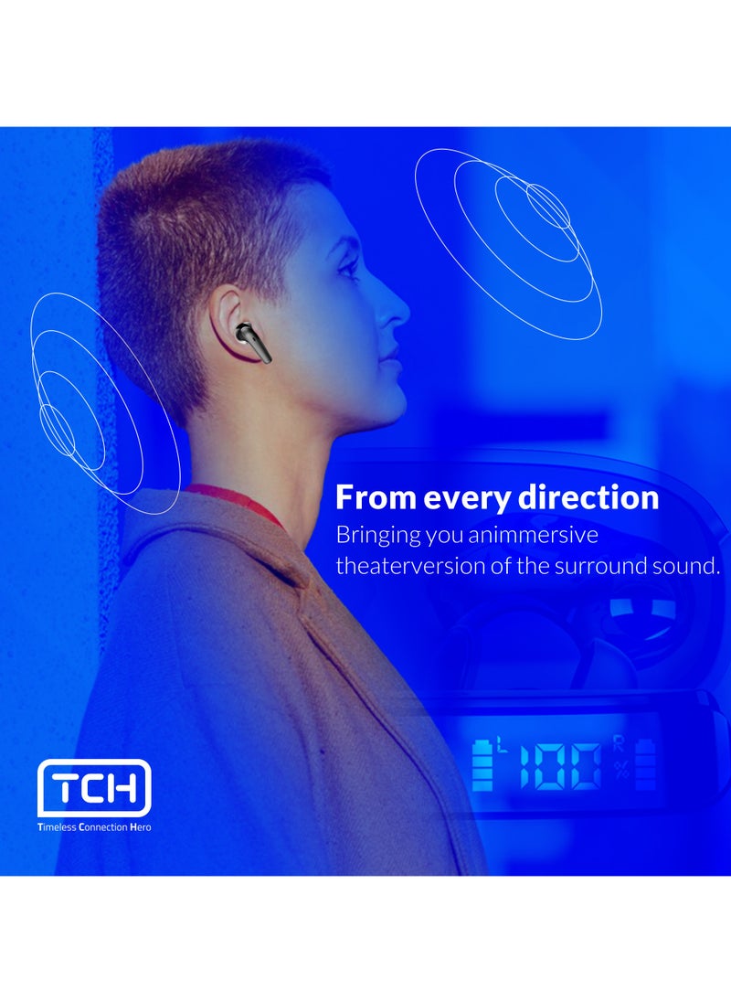 TCH - Wireless Earbuds Noise Cancellation  ENC" Bluetooth 5.3, "Stereo" Sound earbud, IPX4 Water Resistance, Voice Assistant, 13mm Earphones, "AI-Enhanced Calls, 2 Mics, 8-Hour Battery - Image 1